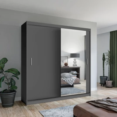 Šatníková skriňa so zrkadlom 203/62 KAILAN - šedá