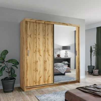 Šatníková skriňa so zrkadlom 203/62 KAILAN - dub wotan
