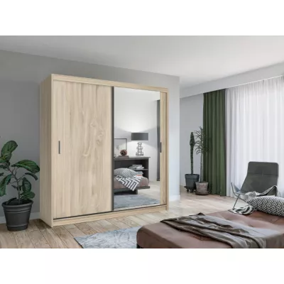 Šatníková skriňa so zrkadlom 203/62 KAILAN - dub sonoma