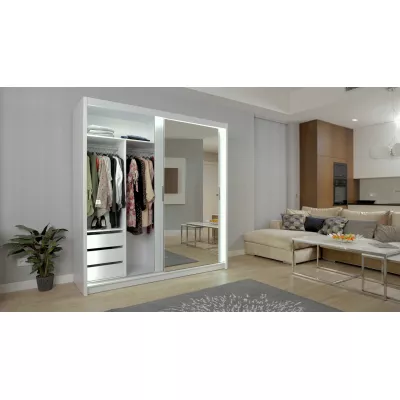 Zrkadlová šatníková skriňa 203/62 KAILAN - wenge