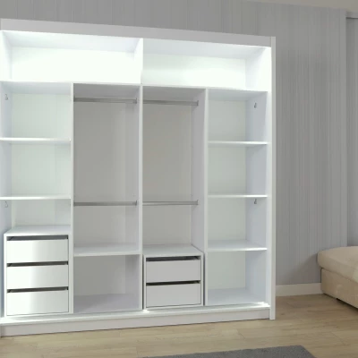 Zrkadlová šatníková skriňa 203/62 KAILAN - wenge