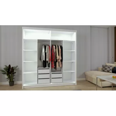 Zrkadlová šatníková skriňa 203/62 KAILAN - wenge