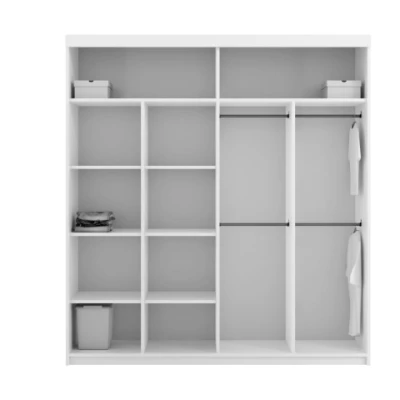 Zrkadlová šatníková skriňa 203/62 KAILAN - šedá