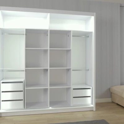 Zrkadlová šatníková skriňa 203/62 KAILAN - čierna