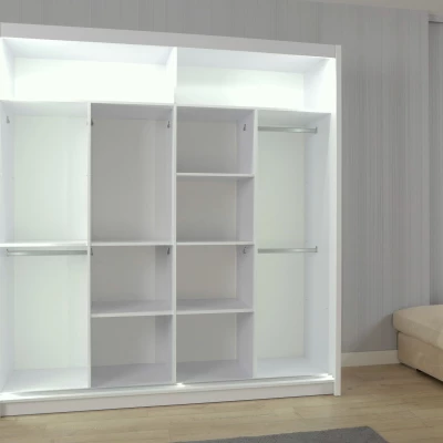 Zrkadlová šatníková skriňa 203/62 KAILAN - čierna