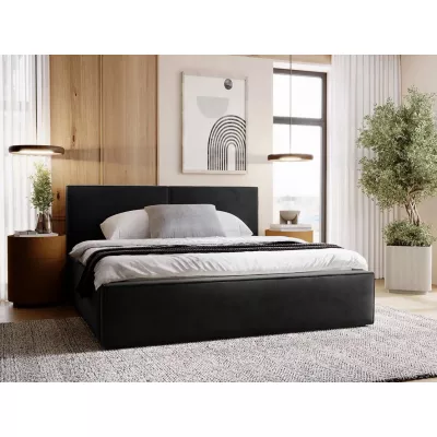 Jednolôžková posteľ s úložným priestorom 120x200 LAMESA - čierna