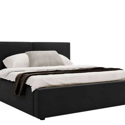 Jednolôžková posteľ s úložným priestorom 120x200 LAMESA - čierna