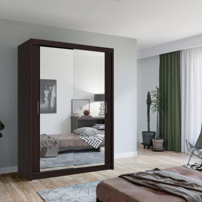 Zrkadlová šatníková skriňa 150/62 KAILAN - wenge