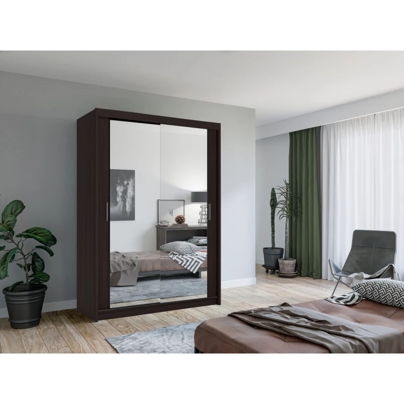 Zrkadlová šatníková skriňa 150/62 KAILAN - wenge