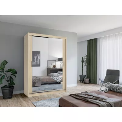 Zrkadlová šatníková skriňa 150/62 KAILAN - dub sonoma