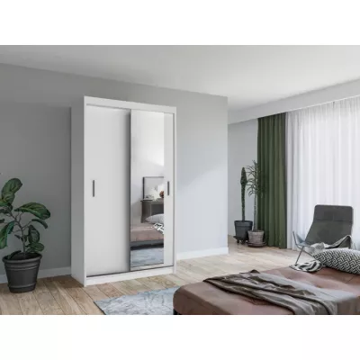 Šatníková skriňa so zrkadlom 120/62 KAILAN - biela matná