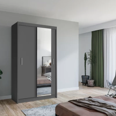 Šatníková skriňa so zrkadlom 120/62 KAILAN - šedá