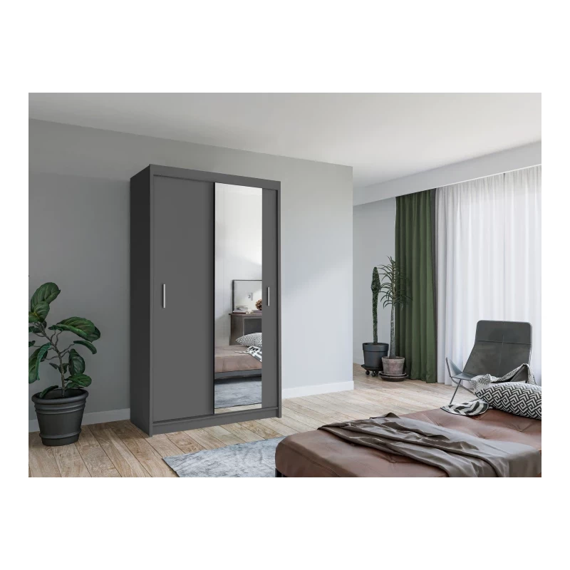 Šatníková skriňa so zrkadlom 120/62 KAILAN - šedá
