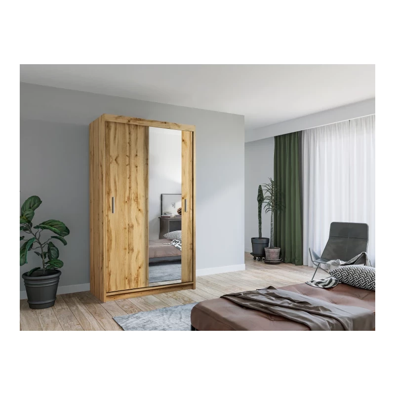 Šatníková skriňa so zrkadlom 120/62 KAILAN - dub wotan