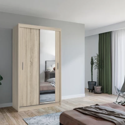 Šatníková skriňa so zrkadlom 120/62 KAILAN - dub sonoma