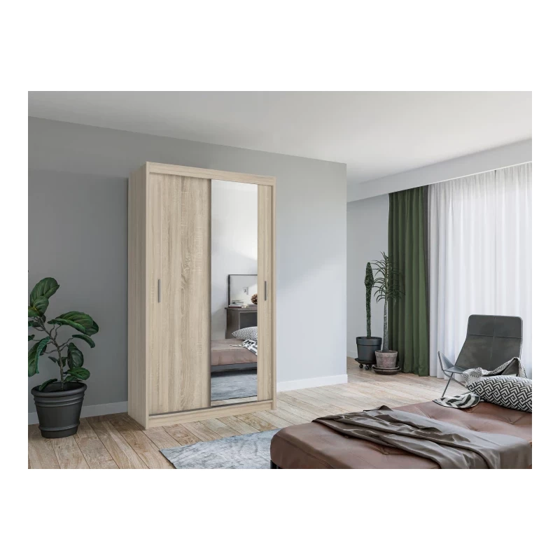 Šatníková skriňa so zrkadlom 120/62 KAILAN - dub sonoma