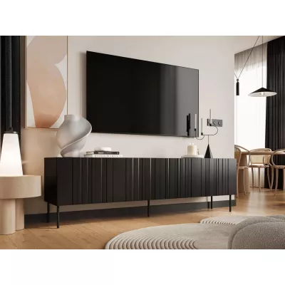 Široký stolík pod TV KERENS - matný čierny