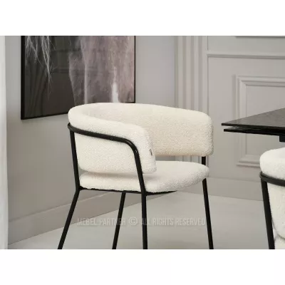 Čalúnená jedálenská stolička ANGELI - krémová / čierna