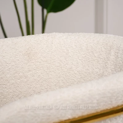 Čalúnená jedálenská stolička ANGELI - krémová / zlatá