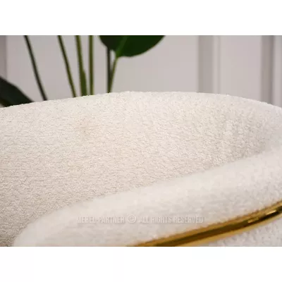 Čalúnená jedálenská stolička ANGELI - krémová / zlatá
