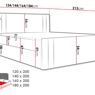 Americká jednolôžková posteľ 120x200 VITORIA - žltá + topper ZDARMA