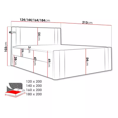 Americká jednolôžková posteľ 120x200 VITORIA - žltá + topper ZDARMA