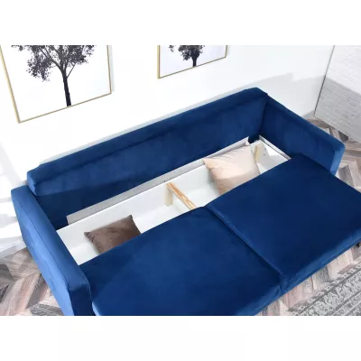 Rozkladacia pohovka IRSA - tmavo modrá / orech
