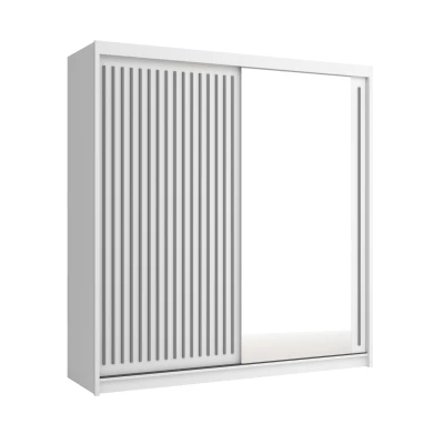 Šatníková skriňa so zrkadlom 200/62 KAREN - biela / šedá