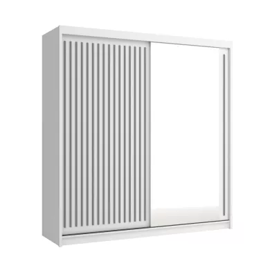 Šatníková skriňa so zrkadlom 200/62 KAREN - biela / šedá