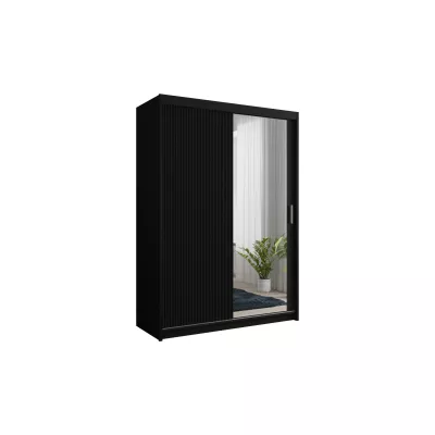 Šatníková skriňa s policami 150/62 TEDRA - čierna