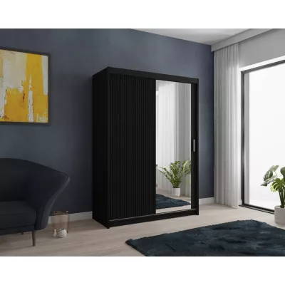 Šatníková skriňa s policami 150/62 TEDRA - čierna