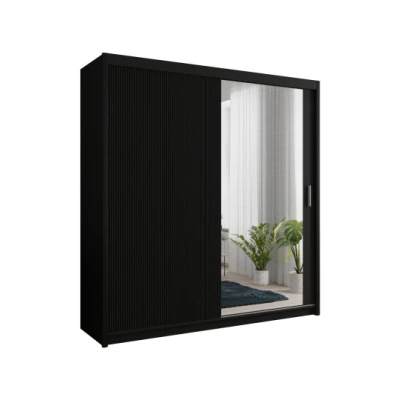 Šatníková skriňa s policami 203/62 TEDRA - čierna