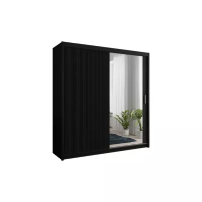 Šatníková skriňa s policami 203/62 TEDRA - čierna