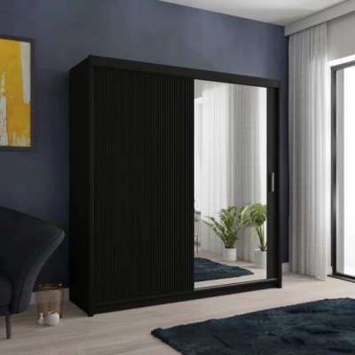 Šatníková skriňa s policami 203/62 TEDRA - čierna