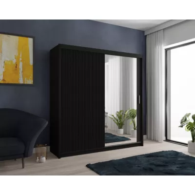 Šatníková skriňa s policami 203/62 TEDRA - čierna