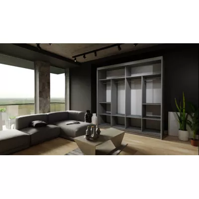 Šatníková skriňa s policami 203/62 TEDRA - čierna