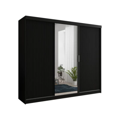 Šatníková skriňa s policami 250/62 TEDRA - čierna