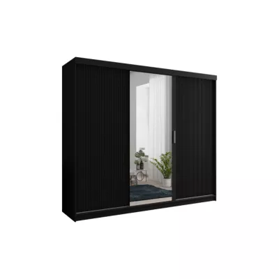 Šatníková skriňa s policami 250/62 TEDRA - čierna