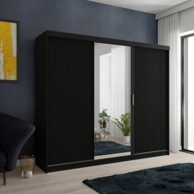 Šatníková skriňa s policami 250/62 TEDRA - čierna