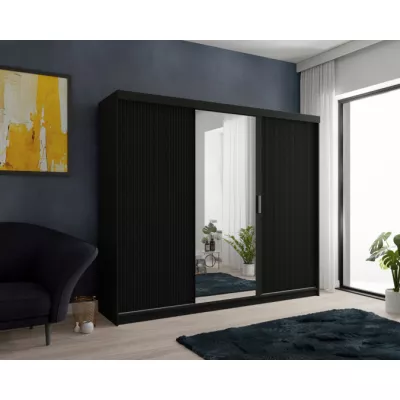 Šatníková skriňa s policami 250/62 TEDRA - čierna