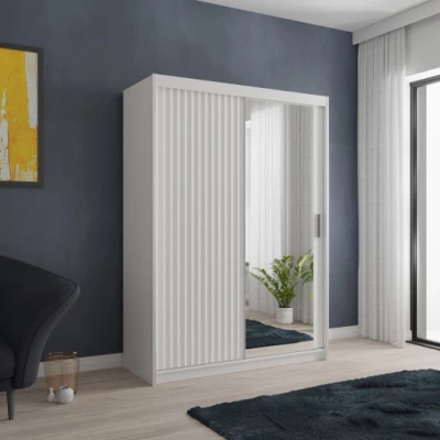 Šatníková skriňa so zrkadlom 150/62 TEDRA - biela