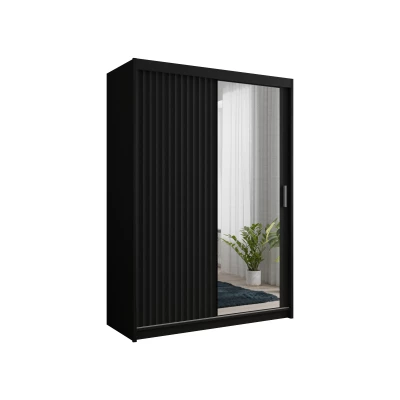 Šatníková skriňa so zrkadlom 150/62 TEDRA - čierna