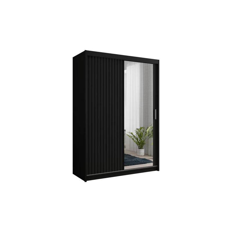 Šatníková skriňa so zrkadlom 150/62 TEDRA - čierna