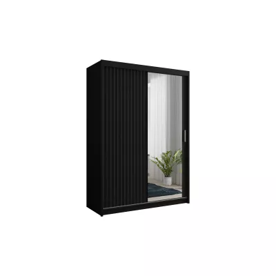 Šatníková skriňa so zrkadlom 150/62 TEDRA - čierna