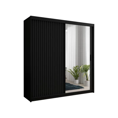 Šatníková skriňa so zrkadlom 203/62 TEDRA - čierna
