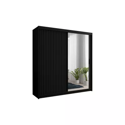 Šatníková skriňa so zrkadlom 203/62 TEDRA - čierna