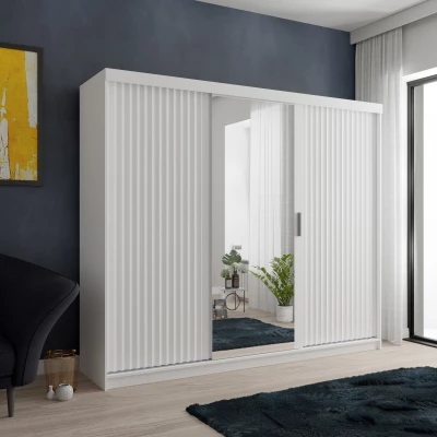 Šatníková skriňa so zrkadlom 250/62 TEDRA - biela