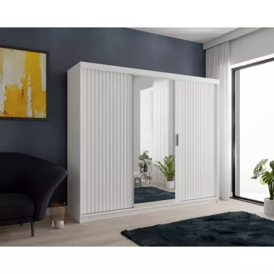 Šatníková skriňa so zrkadlom 250/62 TEDRA - biela