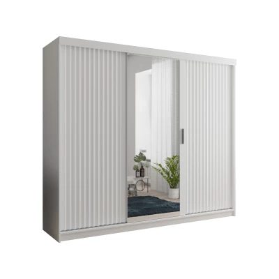 Šatníková skriňa so zrkadlom 250/62 TEDRA - biela