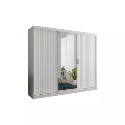 Šatníková skriňa so zrkadlom 250/62 TEDRA - biela